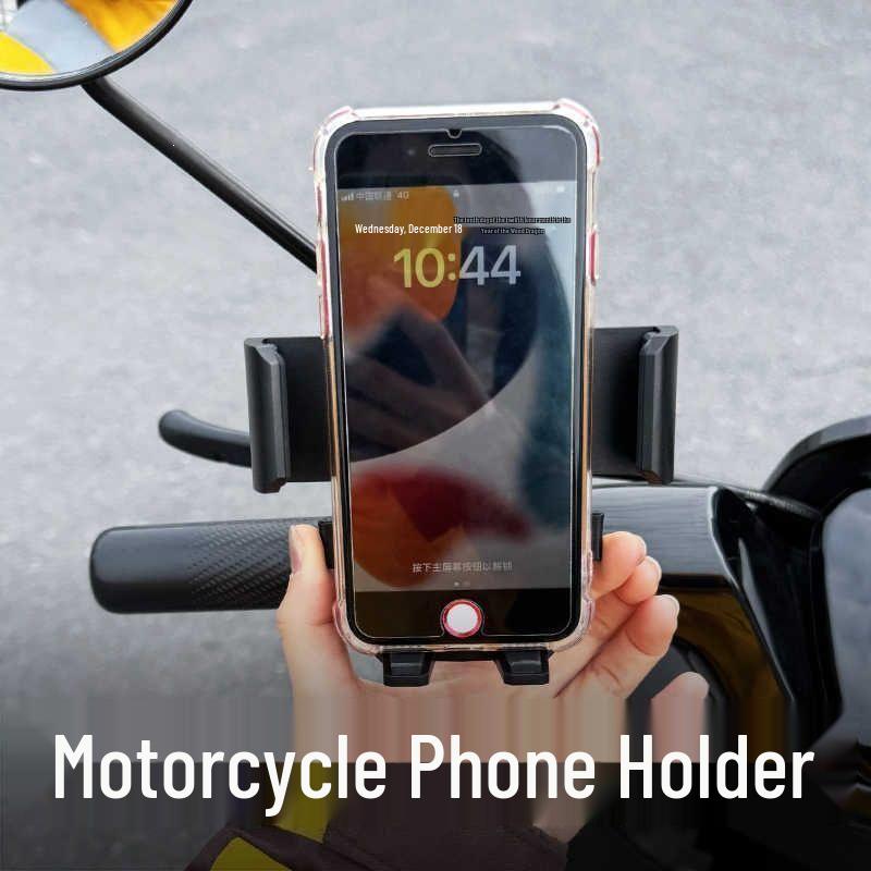 Universal Thickened Phone Mount for Motorcycles and E-Bikes Motorcycle Rearview Mirror Phone Mount