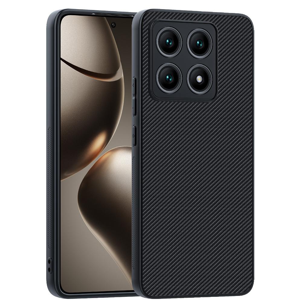 Applicable to Xiaomi 14T mobile phone case ultra-thin carbon fiber Kevlar pattern anti-drop ultra-thin 14TPro leather case protective case xiaomi 14t