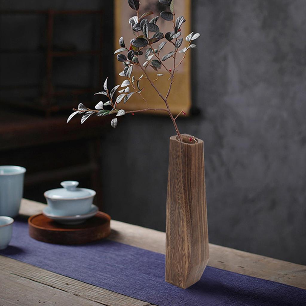 Jarrón de Madera Jarrón de Flores de Madera Adorno de Mesa Decoración del Hogar Para Interior Exterior Patio Pasillo Baño Dormitorio Centros de Mesa