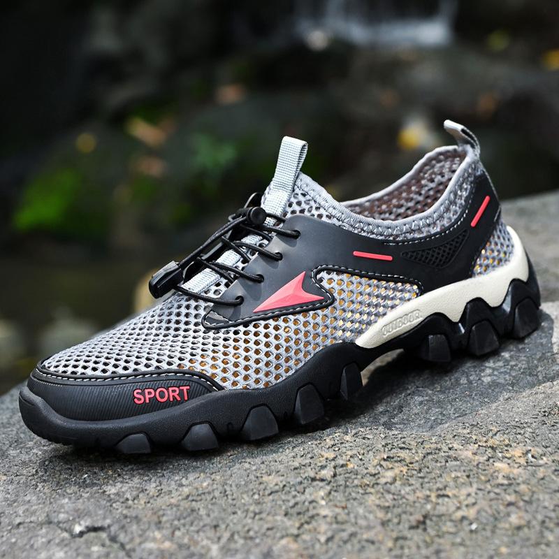 

Легкі сітчасті черевики австралійського ім я, чоловічі літні дихаючі нековзкі тонкі спортивні та відпочинкові туфлі 46 сірий колір