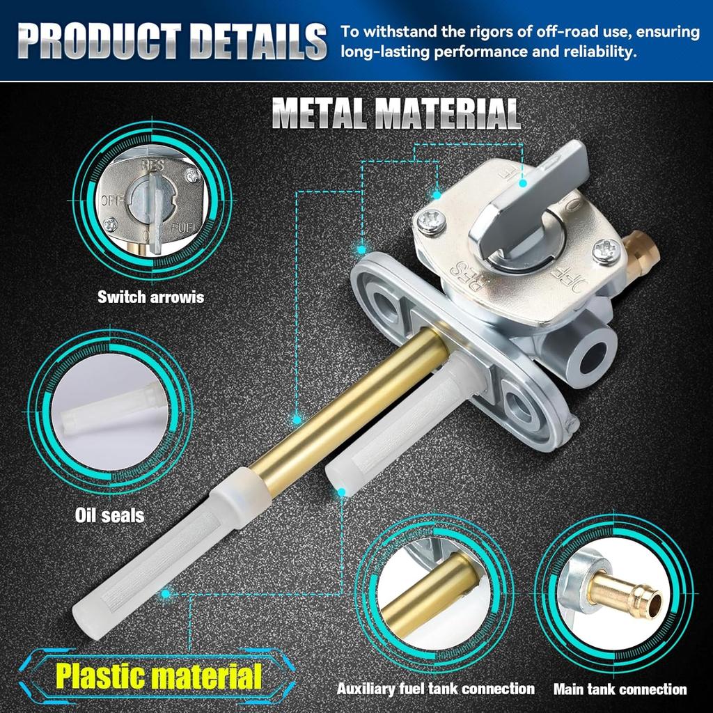 Fuel Valve Petcock Kit For Yamaha Big Bear 350 1987-1999 Kodiak 400 4WD 1993-1999 YZ125X - YZ250X 2016-