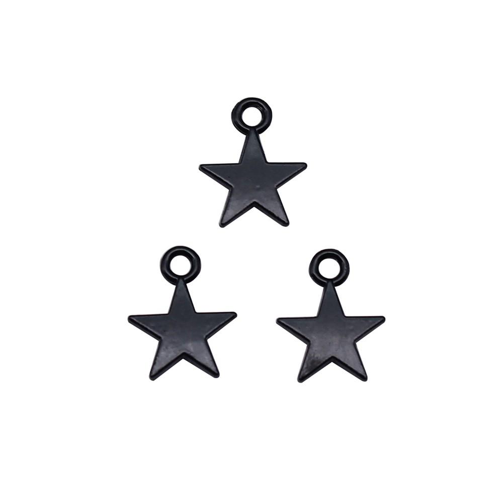 Five-Pointed Star Charms Multi Color Alloy Plain Pendants For Celestial Themed Jewelry