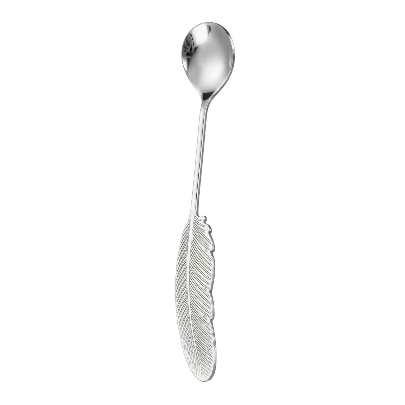 304 Stainless Coffee Dessert with Feather Design one size