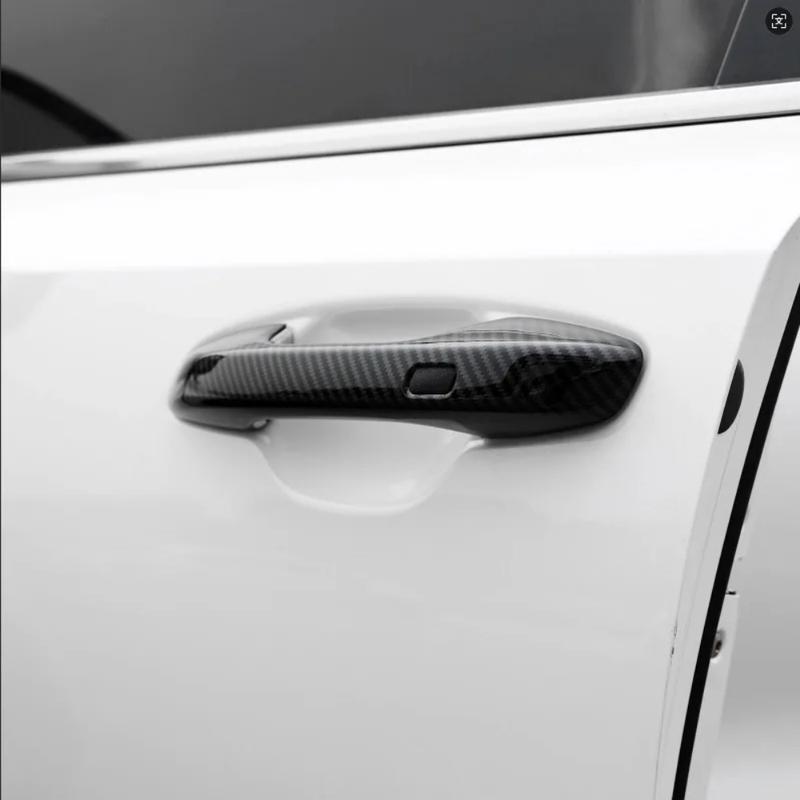 Car Door Handle Bowl Cover For Kia Sorento MQ4 -2026 Carbon Fiber Chrome Trim Sticker Styling Accessories