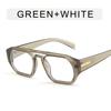 Y2K Retro Square Small Sunglasses Trendy Transparent Green Glasses Vintage Unisex Eyewear for Women Men Bold Fashion Accessories