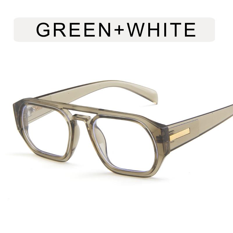 Y2K Retro Square Small Sunglasses Trendy Transparent Green Glasses Vintage Unisex Eyewear for Women Men Bold Fashion Accessories