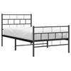 VidaXL Metal Bed Frame with Headboard-Footboard Black 75x190 Cm 355667