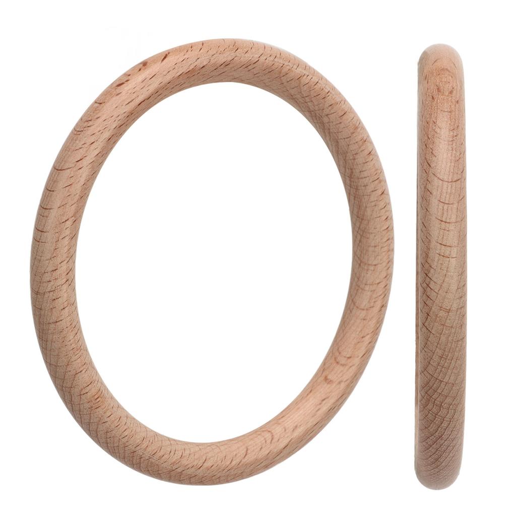 10 Pcs Wooden Rings Natural Grain Polished Smoothly Comfortable Touch Craft Wood Ring Pendant 10cm 3.9in
