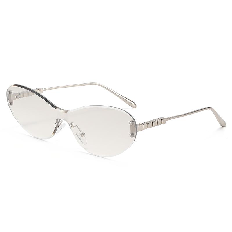 

High-Quality Rimless Cat Eye Metal Sunglasses Women Men Artistic Sense Brand Sun Glasses Outdoor Driving Lady Man Eyewear Uv400