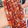10x12mm Natural Red Agate Beveled Square Beads for DIY Bracelets and Necklaces
