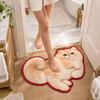 Soft Cat-Shaped Area Rug 2D Bedside Door Mat Cute Entryway Floor Mat  Home Decor