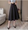 Women's High Waist A-Line Drape Midi Skirt for Autumn