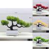 Artificial Juniper Bonsai Tree For Indoor Decor Faux Green Plant For Office