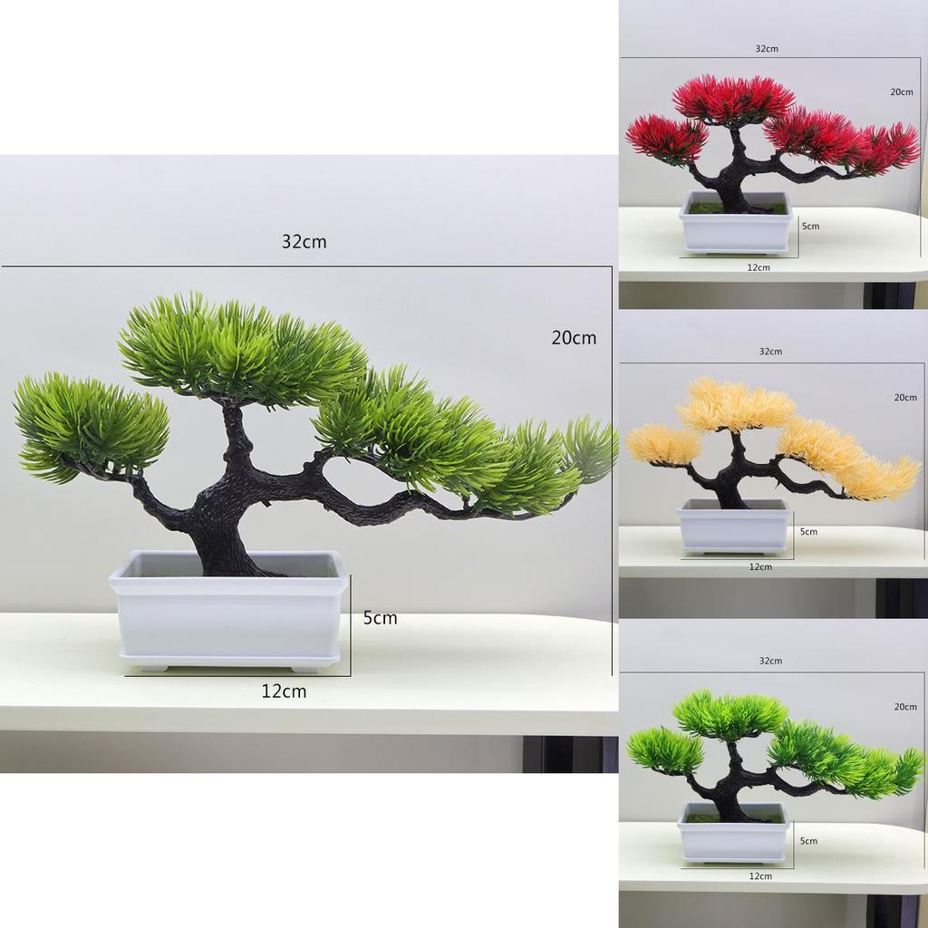 Artificial Juniper Bonsai Tree For Indoor Decor Faux Green Plant For Office