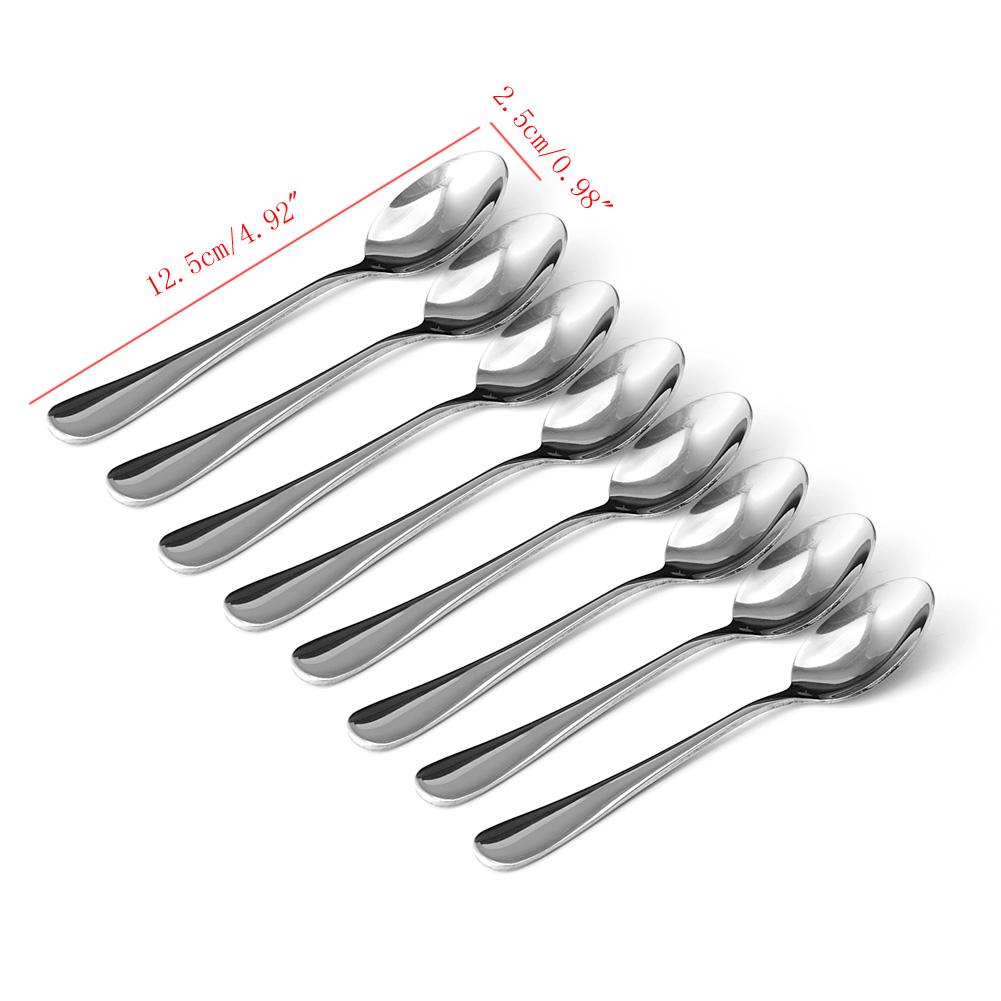 Stainless Steel Coffee Spoon 8 Pcs Food Grade Non Toxic Kitchen Cooking Baking Gadget for Restaurant Food Making Gadget