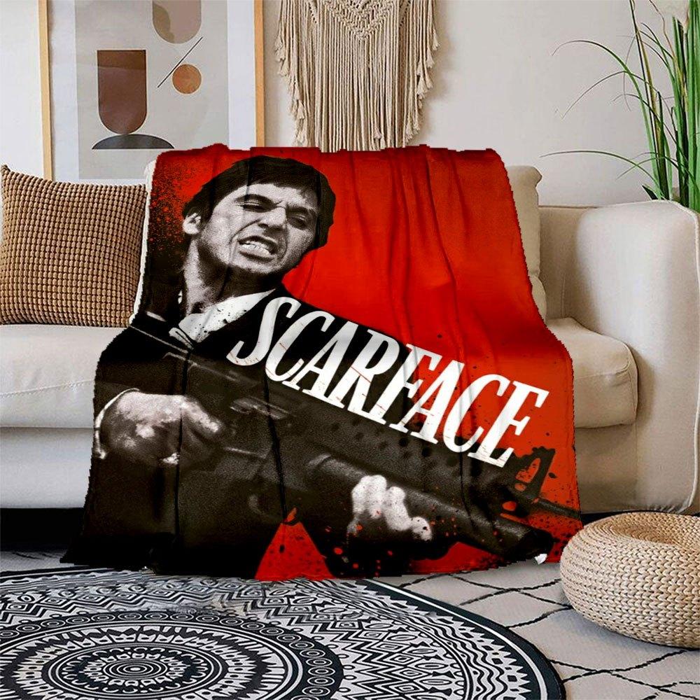 

Scarface Movie Poster Print, Al Pacino Wall Art DecorBlanket Flannel Throw Blanket for Sofa, Bed, Travel, Camping, Office, Couch, Chair, And 150x180cm