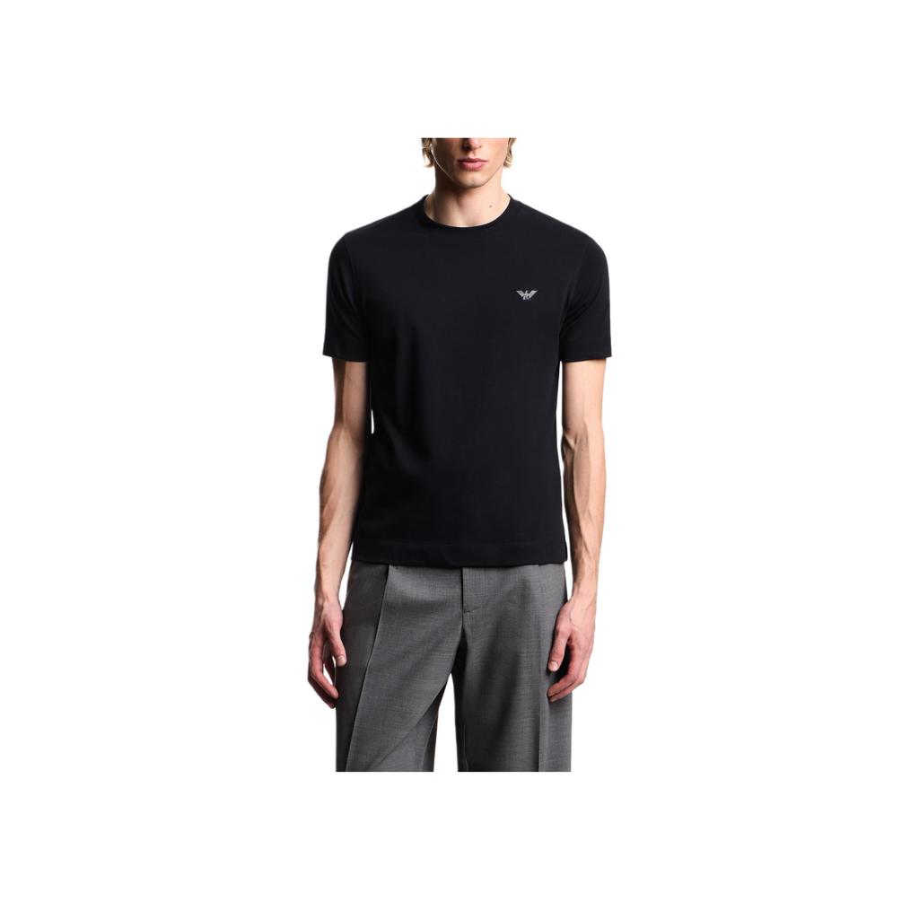 Emporio Armani Tricou Bărbați cu Mânecă Scurtă, Croială Slim Fit, Bumbac, Broderie Vultur EM005396-AF13715-UB118