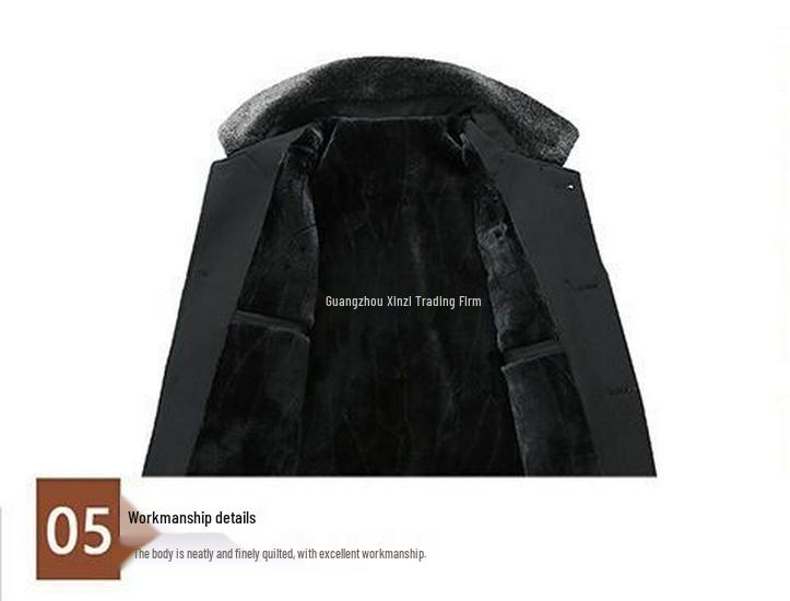 Men's Winter Cotton-Padded Jacket: Fleece-Lined, Thickened, Ideal for Middle-Aged & Elderly