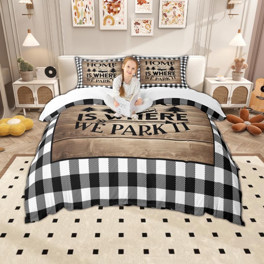 Homewish Life Is Better At The Beach Duvet Cover Set 2pcs/3pcs, Rustic Old Barn Door Bedding Set, Farmhousee Lodge Cabin Bed Set