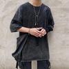 Letní Klasika Retro Vintage Móda Pánské tričko Minerální Prané Zoufalé Pánské Streetwear Kravata Barvené Kyselina Unisex Běžné