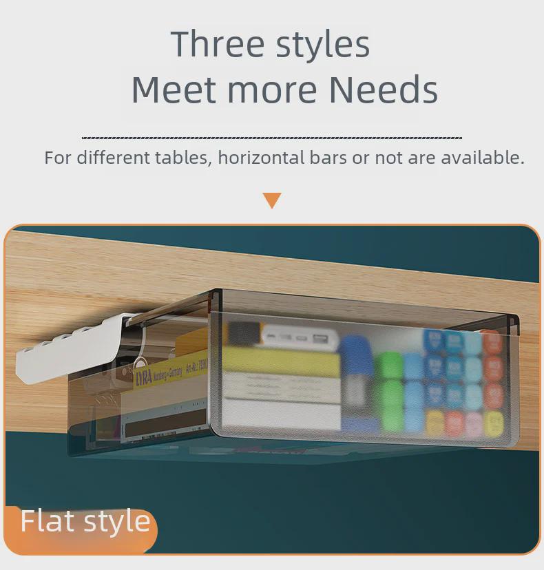 Punch-Free Under-Desk Makeup Storage Drawer