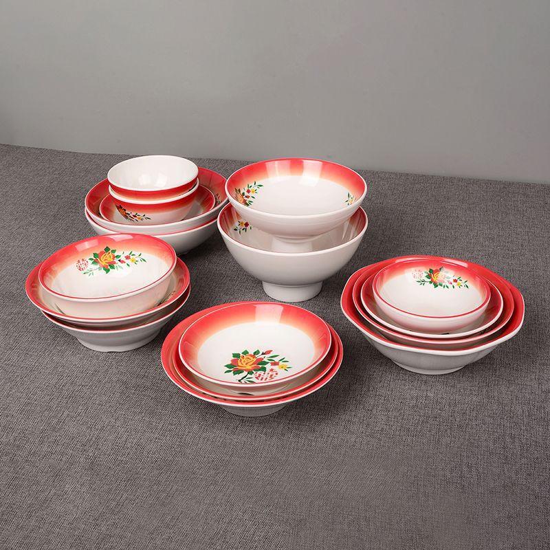 ZISIZ Retro Melamine Floral Divided Serving Plate