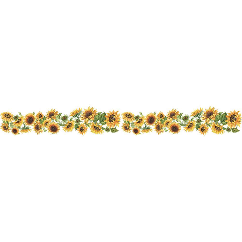 Wall Sticker Sunflower Edge Line 5.5*44.8inch For Home