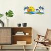 Tropical Palm Tree Metal Wall Art Beach House Decor Modern Coastal Sculpture for Bathroom Living Room
