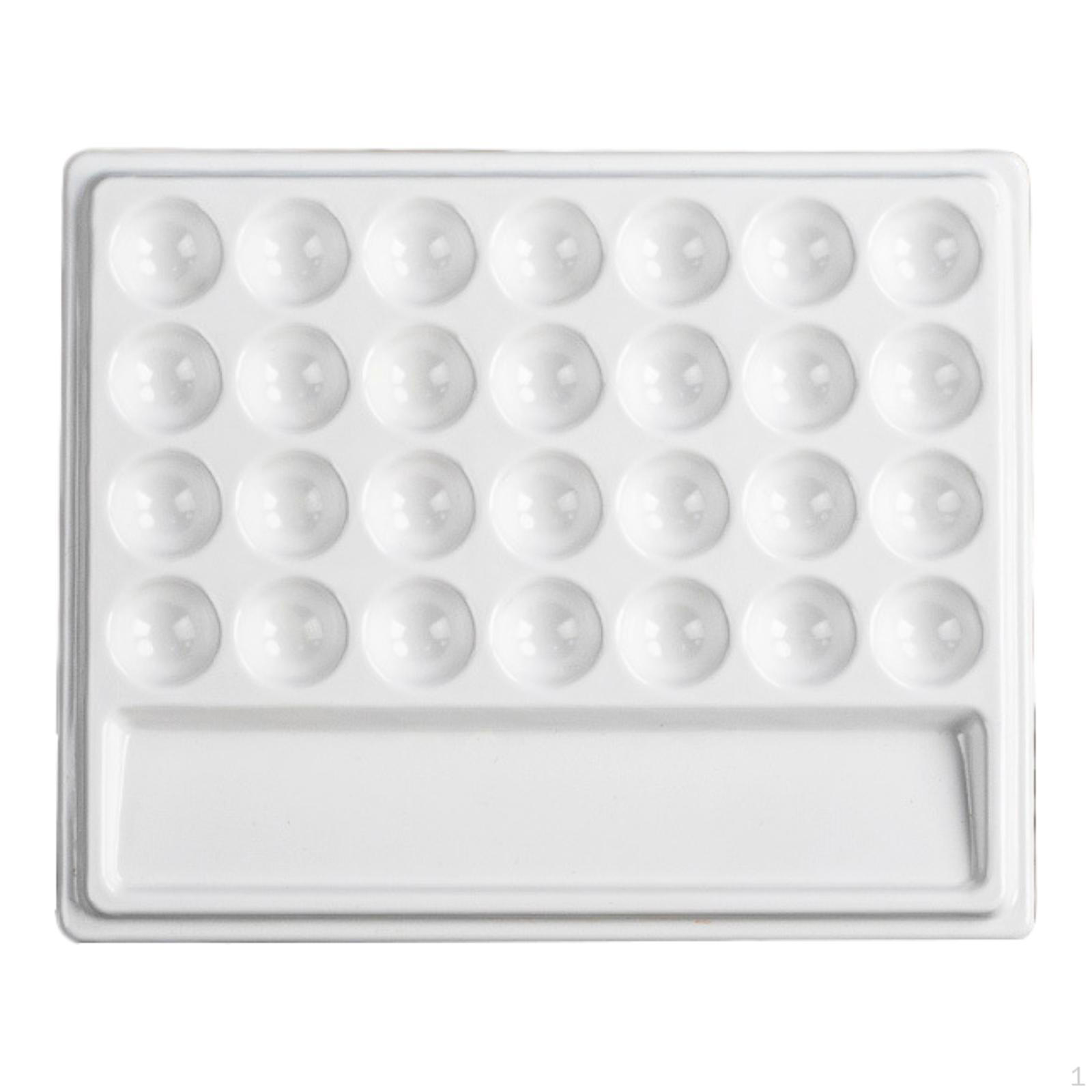 

28 Compartment Palette, Art Supplies, Rectangular Tray for Mixing Colors, Watercolor, Acrylic And Without Lid