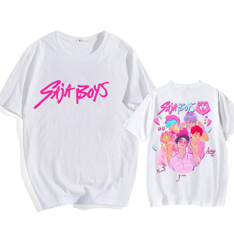 9 Farben Beliebtes T-Shirt Cartoon KPop Dämonenjäger Elemente Druck Erwachsenen Trendy Herrenmode Lässig Übergröße Damen Street Top