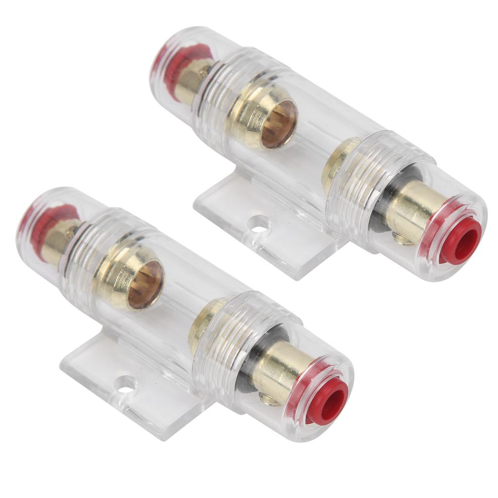 2Pcs Car Audio AGU Fuse Holder W60A 80A Fuses Fuseholder for 4 6 8 Gauge Wire 12?24V