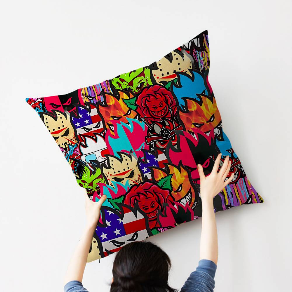Spitfire Skateboard Household Pillow Anime Pillow Sofa Bed Head Pillow Cover Cushion Cover 45x45 cm Fashion