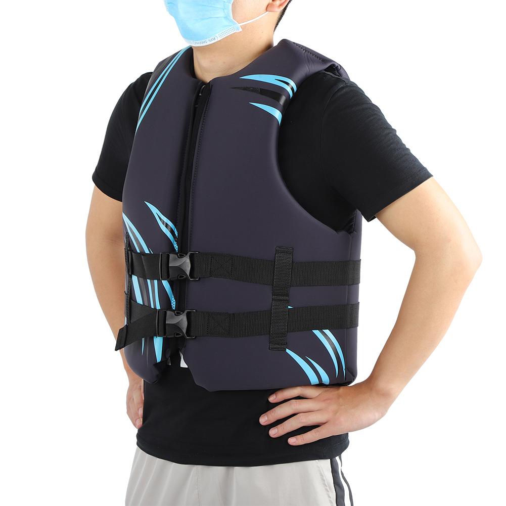 EPE Pearl Wool Blue Black  Adults Seaside Motorboat Life Jacket Vest for Swimming Fishing Drifting SuppliesBlue Black L