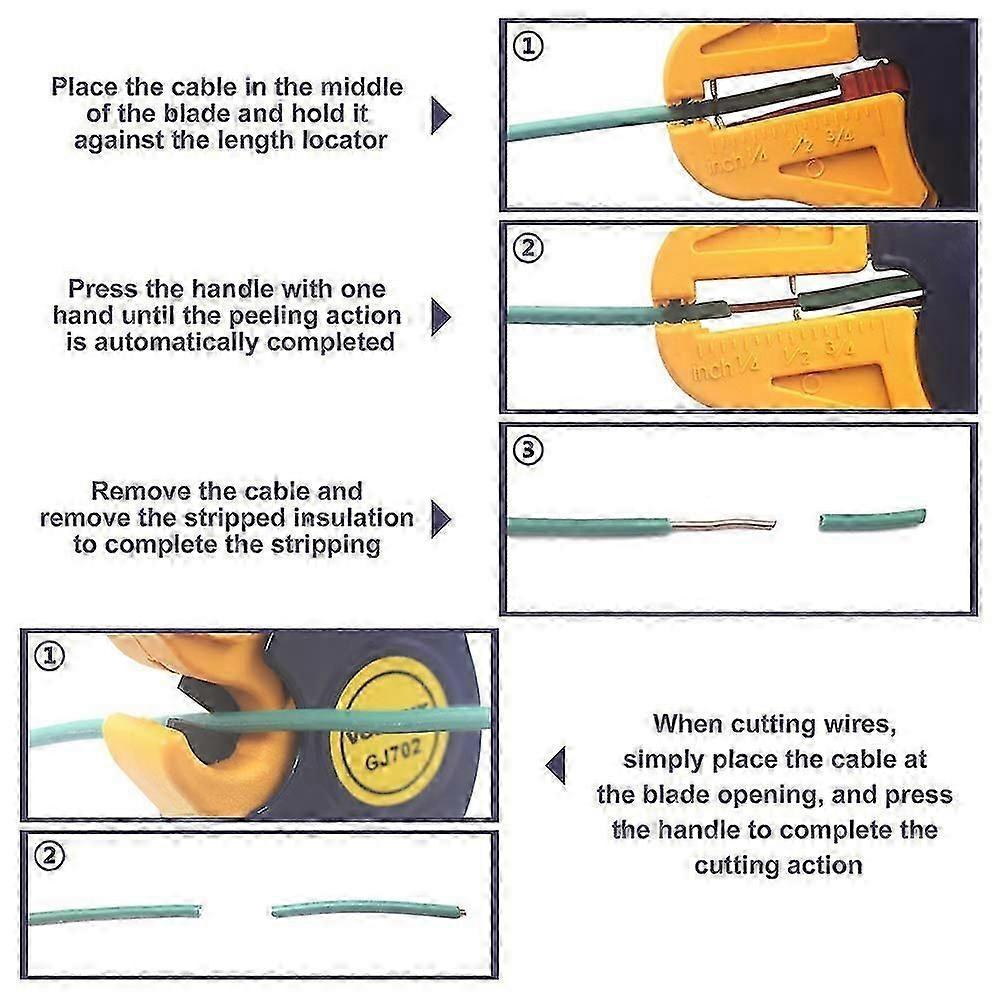 GJ702 Automatic Wire Stripper Multifunctional Wire Cutter Professional Wire Stripping Tool for Electrician