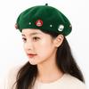 Woolen Christmas Beret Solid Color Painter Hat Artist Hat Wool Beret  Girl