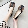 Autumn New Square Head Butterfly Doudou Shoes Shallow Commute Fashionable Versatile Skirt Low Heel Single Shoes