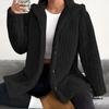 Cappotto alla Moda da Donna Monocolore Maniche Lunghe con Cappuccio Bottoni Giacca Calda in Peluche