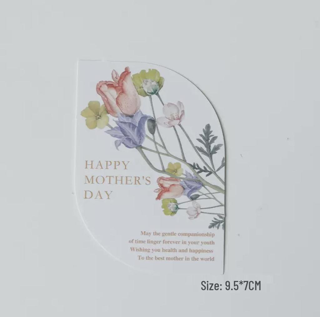 Mother's Day Floral Cake Decoration with Pearl Bow Retro Print Edging