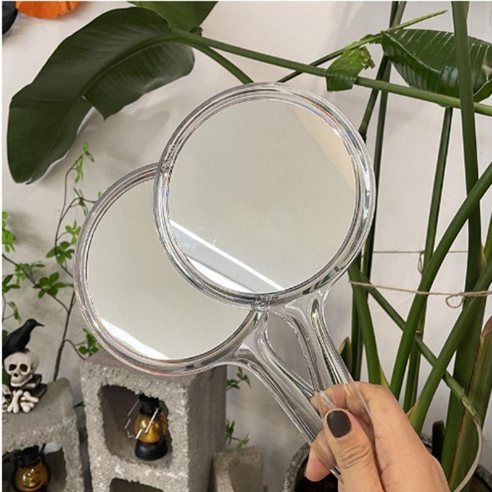 Transparent Handle Double-sided Mirror High-definition 3x Magnifying Mirror  Eyelash Extension
