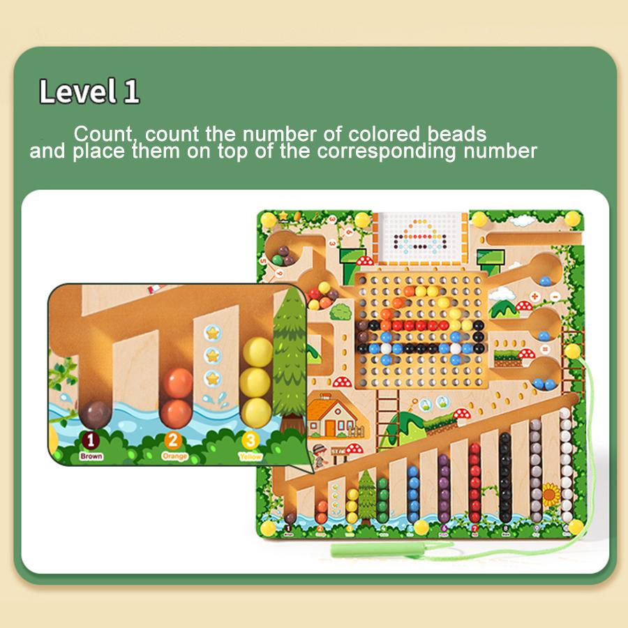 Magnetic Sorting Games Montessori Puzzle Toys Maze Board Learning Color Counting Number Classification Wooden Educational Toy
