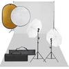 Vidaxl Studio Set With Lamps, Background And Reflectors