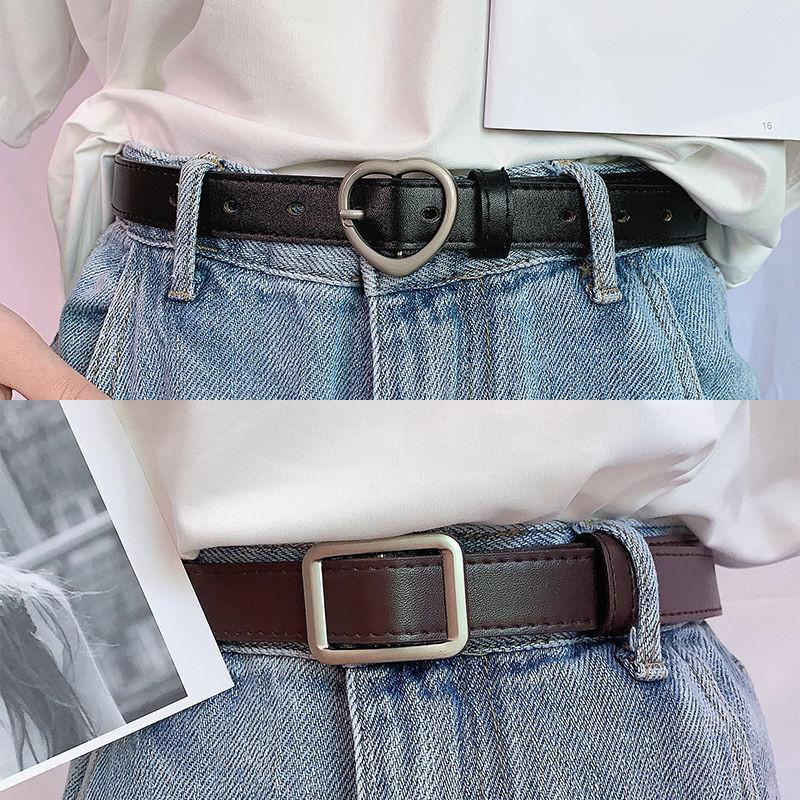 Stylish Womens No-hole Decorative Jeans Belt In Black Versatile Fashion Accessory