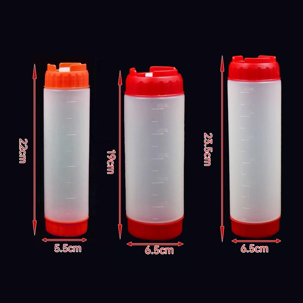 In First Out First Squeeze Sauce Bottle Double Head Salad Dressing Bottle Ketchup Picnic Cooker