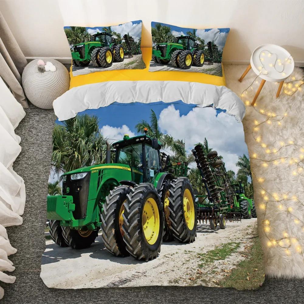 Comforter Rooster Rural Farmhouse On The Country Road With Barn Tractor On Side In Stormy Day Picturedecorative Bedding