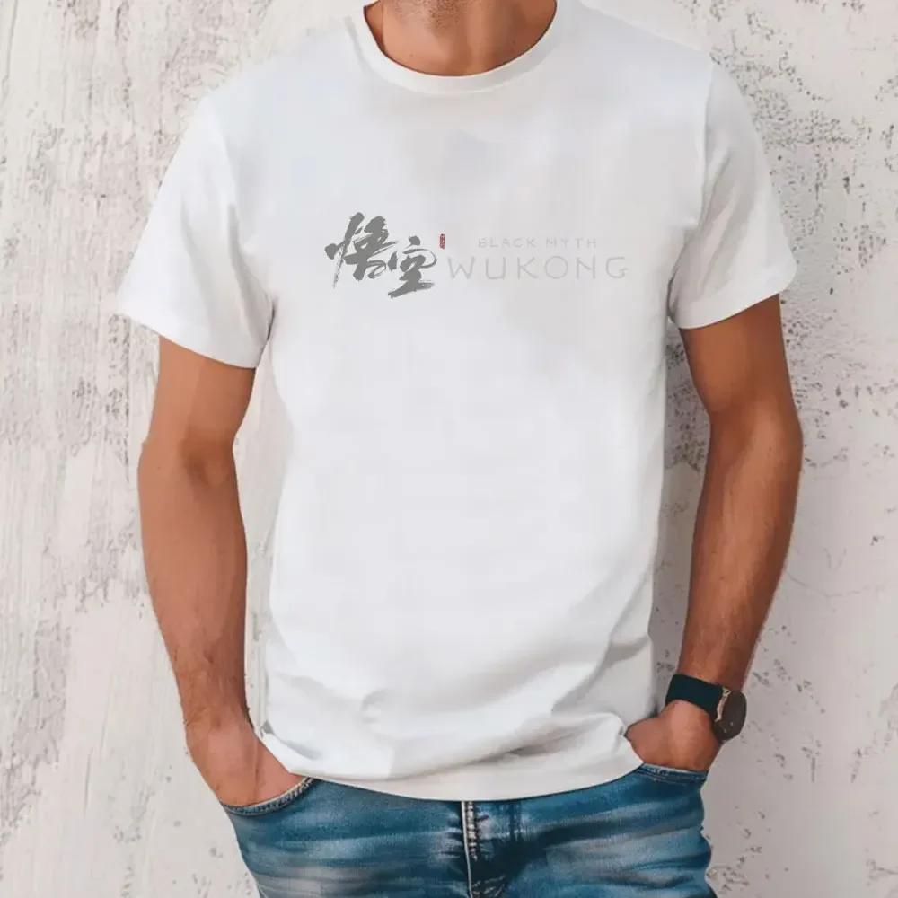 Black Myth Wukong Sun Wukong T-shirt Monkey King Gamer Print Tops Gift for Him Video Game Men Clothing Cotton Tee Graphic Shirts