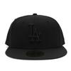 59FIFTY Los Angeles Dodgers Cap Hat Unisex Major League US Model [New Era] Men's Women's (7 5/8 (60.6cm), BLACK-BLACK)
