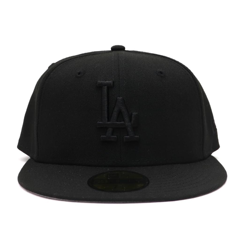 59FIFTY Los Angeles Dodgers Cap Hat Unisex Major League US Model [New Era] Men's Women's (7 5/8 (60.6cm), BLACK-BLACK)
