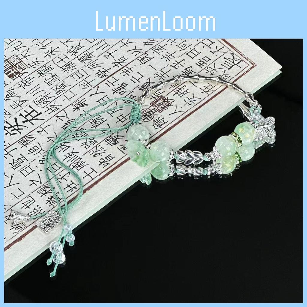 High Aesthetic Butterfly Bracelet For Women Cold Green Beaded Design New Chinese Style