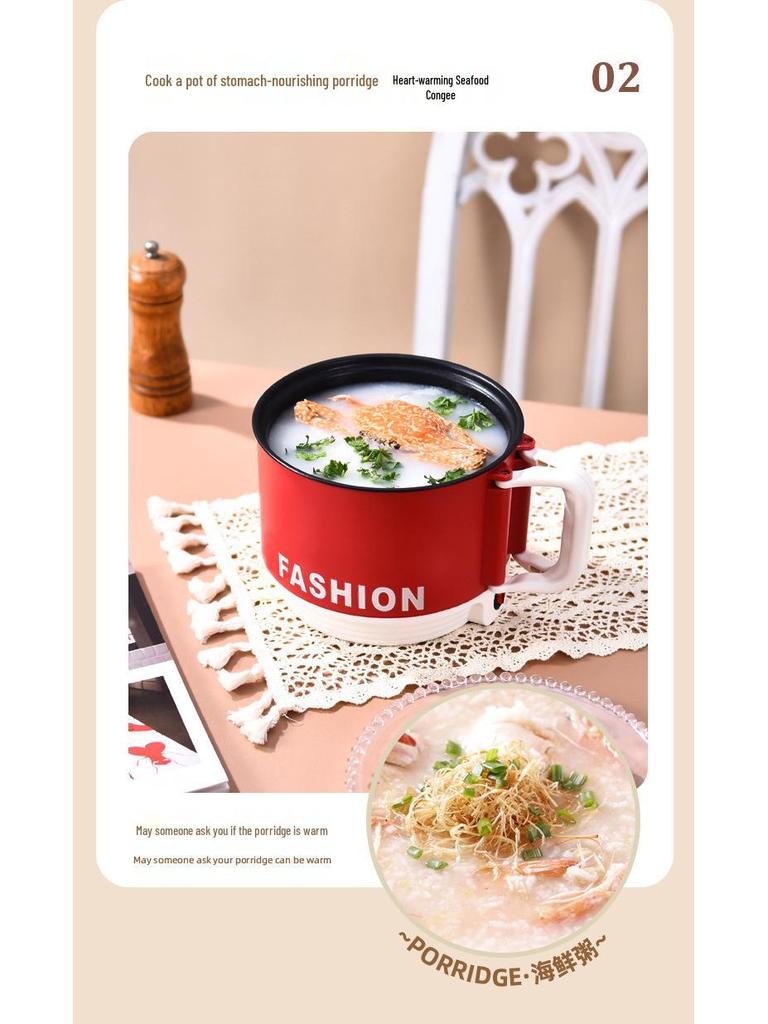 Compact Electric Cooking Pot: Multifunctional Steamer & Boiler for Dorms - Instant Noodle & Hot Pot - 110V, Foldable Design