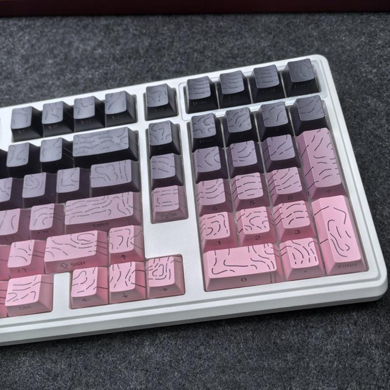 Original Height Side Engraved Keycaps Premium PBT Contour4.0 Theme for 61 64 68 75 84 87 Mechanical Keyboards